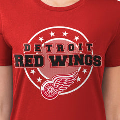 Detroit Red Wings G-III 4Her by Carl Banks Women's Super-Slim Lightweight Pinstripe Circle Graphic T-Shirt - NHL T-shirts