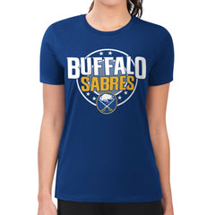 Buffalo Sabres G-III 4Her by Carl Banks Women's Super-Slim Lightweight Pinstripe Circle Graphic T-Shirt - NHL T-shirts