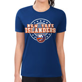 New York Islanders G-III 4Her by Carl Banks Women's Super-Slim Lightweight Pinstripe Circle Graphic T-Shirt - NHL T-shirts