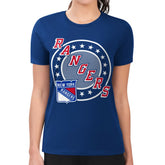 New York Rangers G-III 4Her by Carl Banks Women's Super-Slim Lightweight Pinstripe Circle Graphic T-Shirt - NHL T-shirts