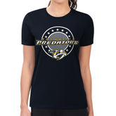 Nashville Predators G-III 4Her by Carl Banks Women's Super-Slim Lightweight Pinstripe Circle Graphic T-Shirt - NHL T-shirts