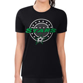Dallas Stars G-III 4Her by Carl Banks Women's Super-Slim Lightweight Pinstripe Circle Graphic T-Shirt - NHL T-shirts