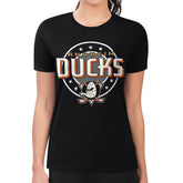 Anaheim Ducks G-III 4Her by Carl Banks Women's Super-Slim Lightweight Pinstripe Circle Graphic T-Shirt - NHL T-shirts
