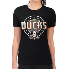 Anaheim Ducks G-III 4Her by Carl Banks Women's Super-Slim Lightweight Pinstripe Circle Graphic T-Shirt - NHL T-shirts