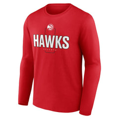 Red Atlanta Hawks Center Court Name & Number Custom Long Sleeve T-Shirt | NBA