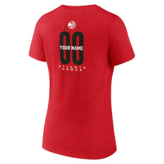 Red Atlanta Hawks Women's Center Court Name & Number Custom V-Neck T-Shirt | NBA