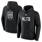 Black Brooklyn Nets Center Court Name & Number Custom Hoodie | NBA