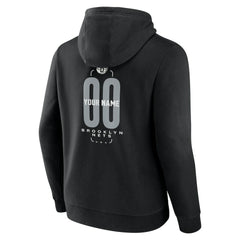 Black Brooklyn Nets Center Court Name & Number Custom Hoodie | NBA