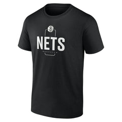 Black Brooklyn Nets Center Court Name & Number Custom T-Shirt | NBA