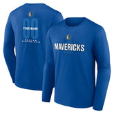 Blue Dallas Mavericks Center Court Name & Number Custom Long Sleeve T-Shirt sale | NBA