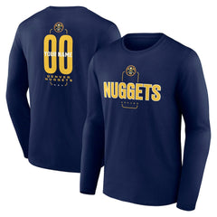 Navy Denver Nuggets Center Court Name & Number Custom Long Sleeve T-Shirt sale | NBA