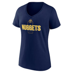 Navy Denver Nuggets Women's Center Court Name & Number Custom V-Neck T-Shirt sale | NBA