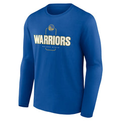 Royal Golden State Warriors Center Court Name & Number Custom Long Sleeve T-Shirt sale | NBA