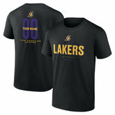 Black Los Angeles Lakers Center Court Name & Number Custom T-Shirt | NBA