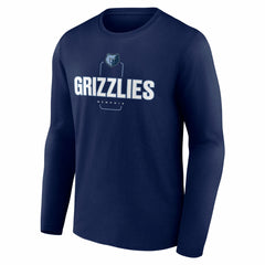 Navy Memphis Grizzlies Center Court Name & Number Custom Long Sleeve T-Shirt | NBA