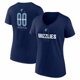 Navy Memphis Grizzlies Women's Center Court Name & Number Custom V-Neck T-Shirt | NBA