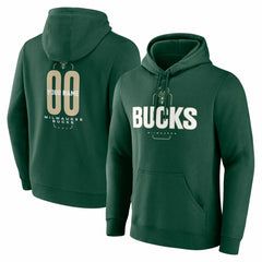 Hunter Green Milwaukee Bucks Center Court Name & Number Custom Hoodie | NBA