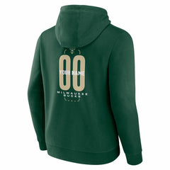 Hunter Green Milwaukee Bucks Center Court Name & Number Custom Hoodie | NBA