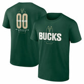 Hunter Green Milwaukee Bucks Center Court Name & Number Custom T-Shirt | NBA