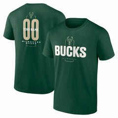Hunter Green Milwaukee Bucks Center Court Name & Number Custom T-Shirt | NBA