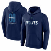 Navy Minnesota Timberwolves Center Court Name & Number Custom Hoodie | NBA