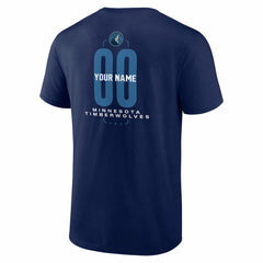 Navy Minnesota Timberwolves Center Court Name & Number Custom T-Shirt | NBA