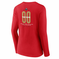 Red New Orleans Pelicans Women's Center Court Name & Number Custom Long Sleeve V-Neck T-Shirt | NBA