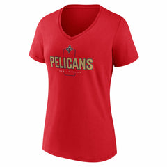 Red New Orleans Pelicans Women's Center Court Name & Number Custom V-Neck T-Shirt | NBA