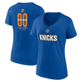 Blue New York Knicks Women's Center Court Name & Number Custom V-Neck T-Shirt | NBA