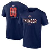 Navy Oklahoma City Thunder Center Court Name & Number Custom T-Shirt | NBA
