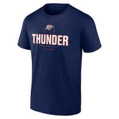 Navy Oklahoma City Thunder Center Court Name & Number Custom T-Shirt | NBA