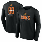 Black Phoenix Suns Center Court Name & Number Custom Long Sleeve T-Shirt | NBA