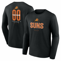 Black Phoenix Suns Center Court Name & Number Custom Long Sleeve T-Shirt | NBA