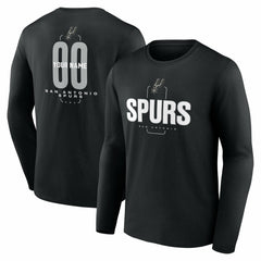 Black San Antonio Spurs Center Court Name & Number Custom Long Sleeve T-Shirt | NBA