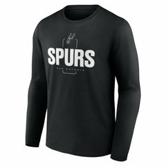 Black San Antonio Spurs Center Court Name & Number Custom Long Sleeve T-Shirt | NBA
