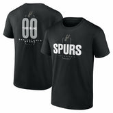 Black San Antonio Spurs Center Court Name & Number Custom T-Shirt | NBA