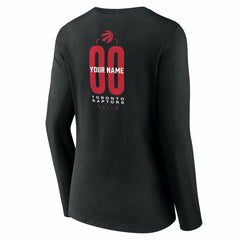 Black Toronto Raptors Women's Center Court Name & Number Custom Long Sleeve V-Neck T-Shirt | NBA