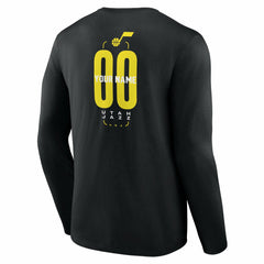 Black Utah Jazz Center Court Name & Number Custom Long Sleeve T-Shirt | NBA