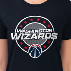 Navy Washington Wizards G-III 4Her by Carl Banks Women's Super-Slim Lightweight Pinstripe Circle Graphic T-Shirt | NBA