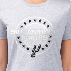 Gray San Antonio Spurs G-III 4Her by Carl Banks Women's Super-Slim Lightweight Pinstripe Circle Graphic T-Shirt | NBA