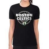 Black Boston Celtics G-III 4Her by Carl Banks Women's Super-Slim Lightweight Pinstripe Circle Graphic T-Shirt | NBA