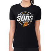 Black Phoenix Suns G-III 4Her by Carl Banks Women's Super-Slim Lightweight Pinstripe Circle Graphic T-Shirt | NBA