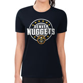Navy Denver Nuggets G-III 4Her by Carl Banks Women's Super-Slim Lightweight Pinstripe Circle Graphic T-Shirt sale | NBA