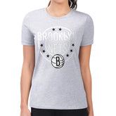 Gray Brooklyn Nets G-III 4Her by Carl Banks Women's Super-Slim Lightweight Pinstripe Circle Graphic T-Shirt | NBA