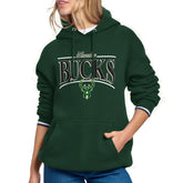 Hunter Green Milwaukee Bucks Starter Women's Arch Stripe Fleece Hoodie | NBA