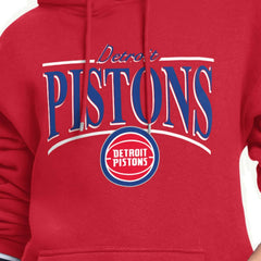 Red Detroit Pistons Starter Women's Arch Stripe Fleece Hoodie sale | NBA