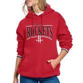 Red Houston Rockets Starter Women's Arch Stripe Fleece Hoodie sale | NBA