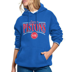 Blue Detroit Pistons Starter Women's Arch Stripe Fleece Hoodie sale | NBA