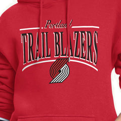 Red Portland Trail Blazers Starter Women's Arch Stripe Fleece Hoodie | NBA