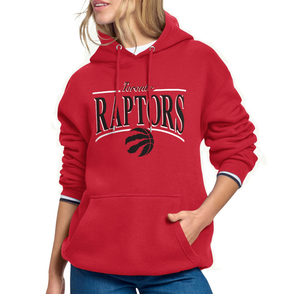 Red Toronto Raptors Starter Women's Arch Stripe Fleece Hoodie | NBA